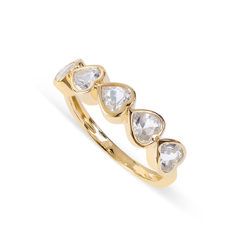 Heart bezel ring deals
