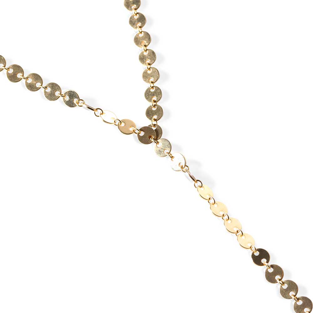 Solid gold lariat necklace deals