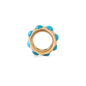 14K GOLD AND TURQUOISE ETERNITY RONDELLE