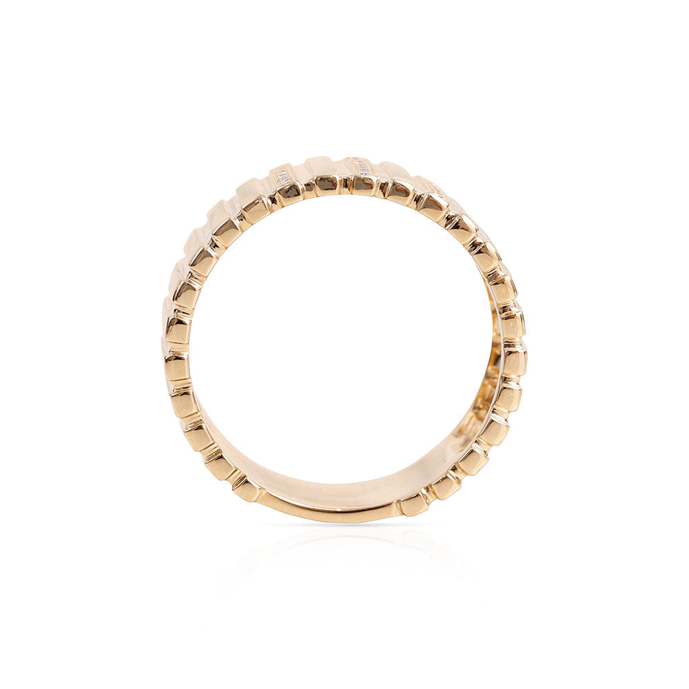 14K GOLD AND DIAMOND FLUTED RING