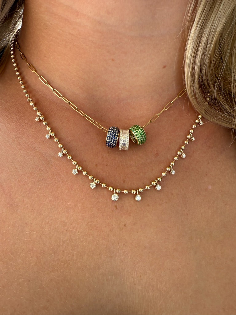 14K GOLD ETERNITY SAPPHIRE RONDELLE