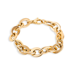 14K GOLD MILA OVAL LINK CHUNKY BRACELET