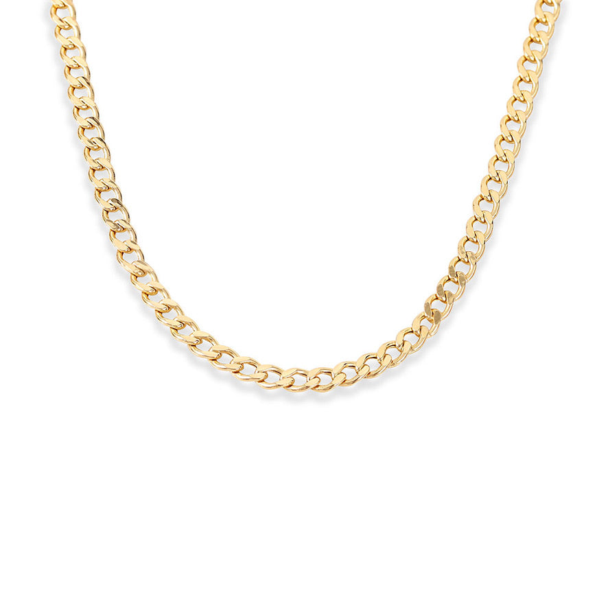 14K GOLD MINI SEMI-HOLLOW CUBAN CHAIN