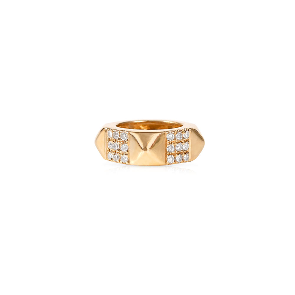 14K GOLD WITH DIAMOND PYRAMID ETERNITY RONDELLE