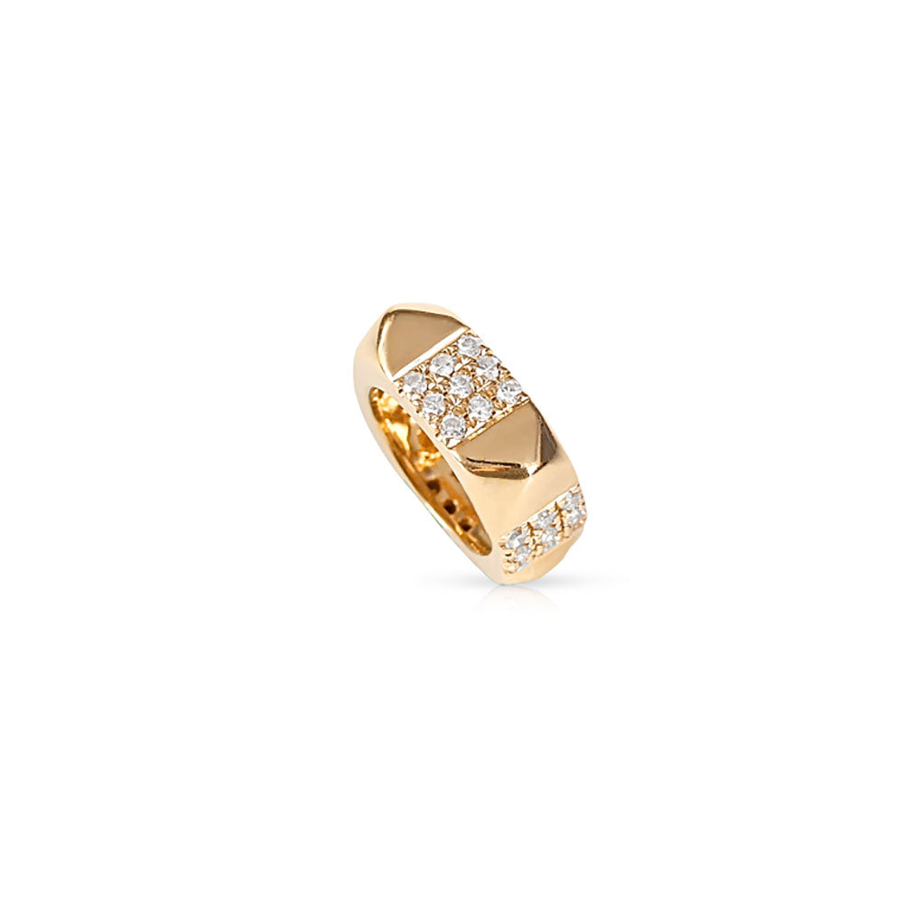 14K GOLD WITH DIAMOND PYRAMID ETERNITY RONDELLE