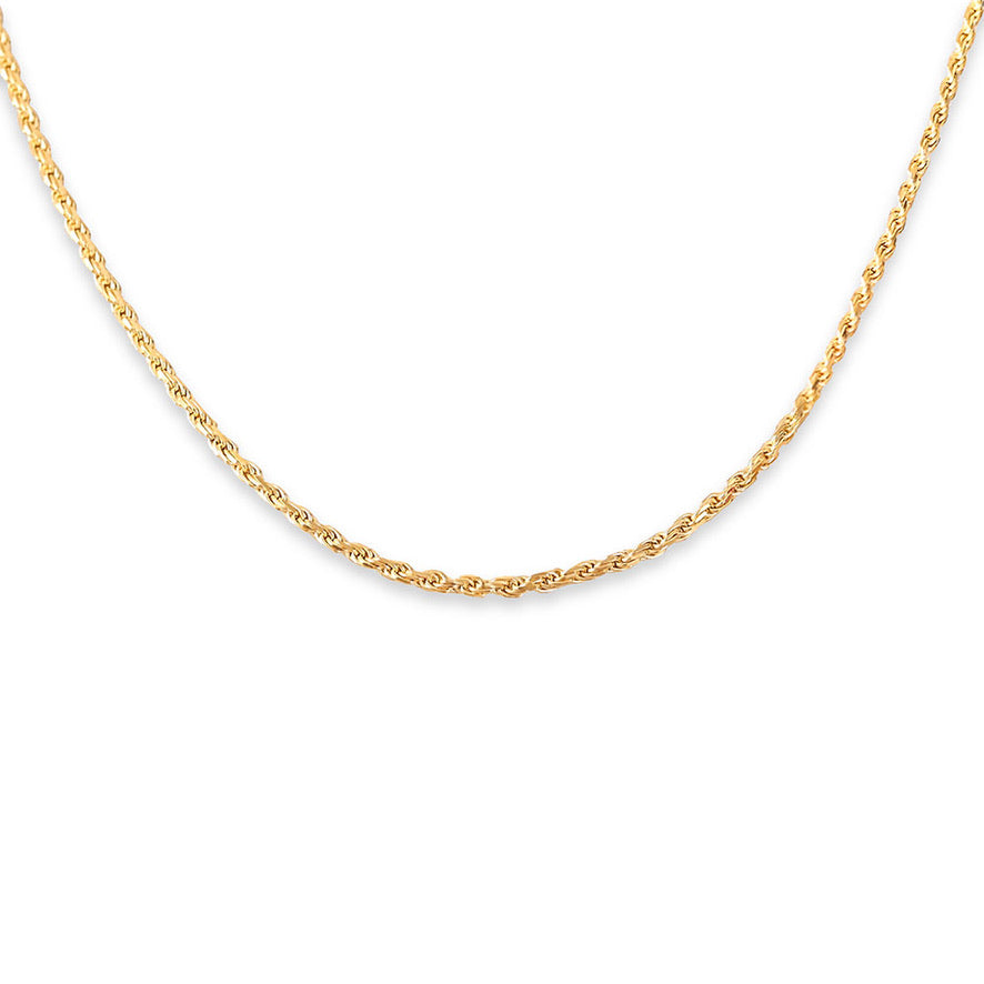 14K SOLID GOLD THIN ROPE CHAIN