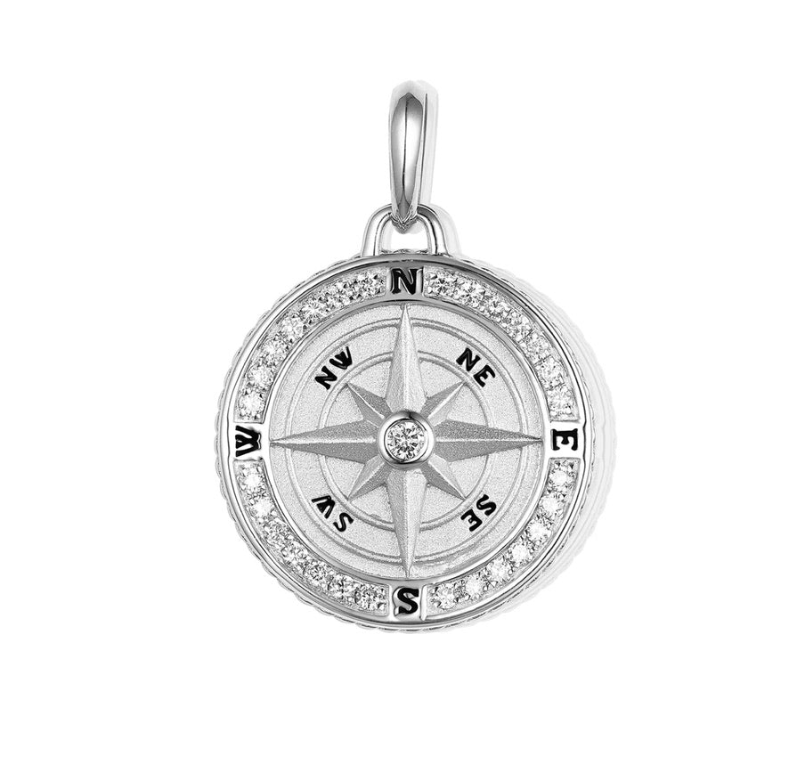 14K GOLD AND DIAMOND CLASSIC COMPASS CHARM
