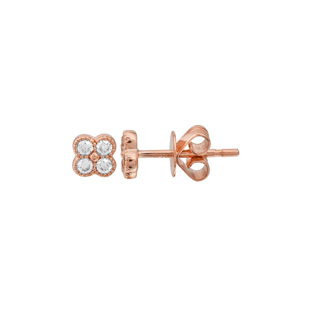 DIAMOND QUAD CLOVER STUDS