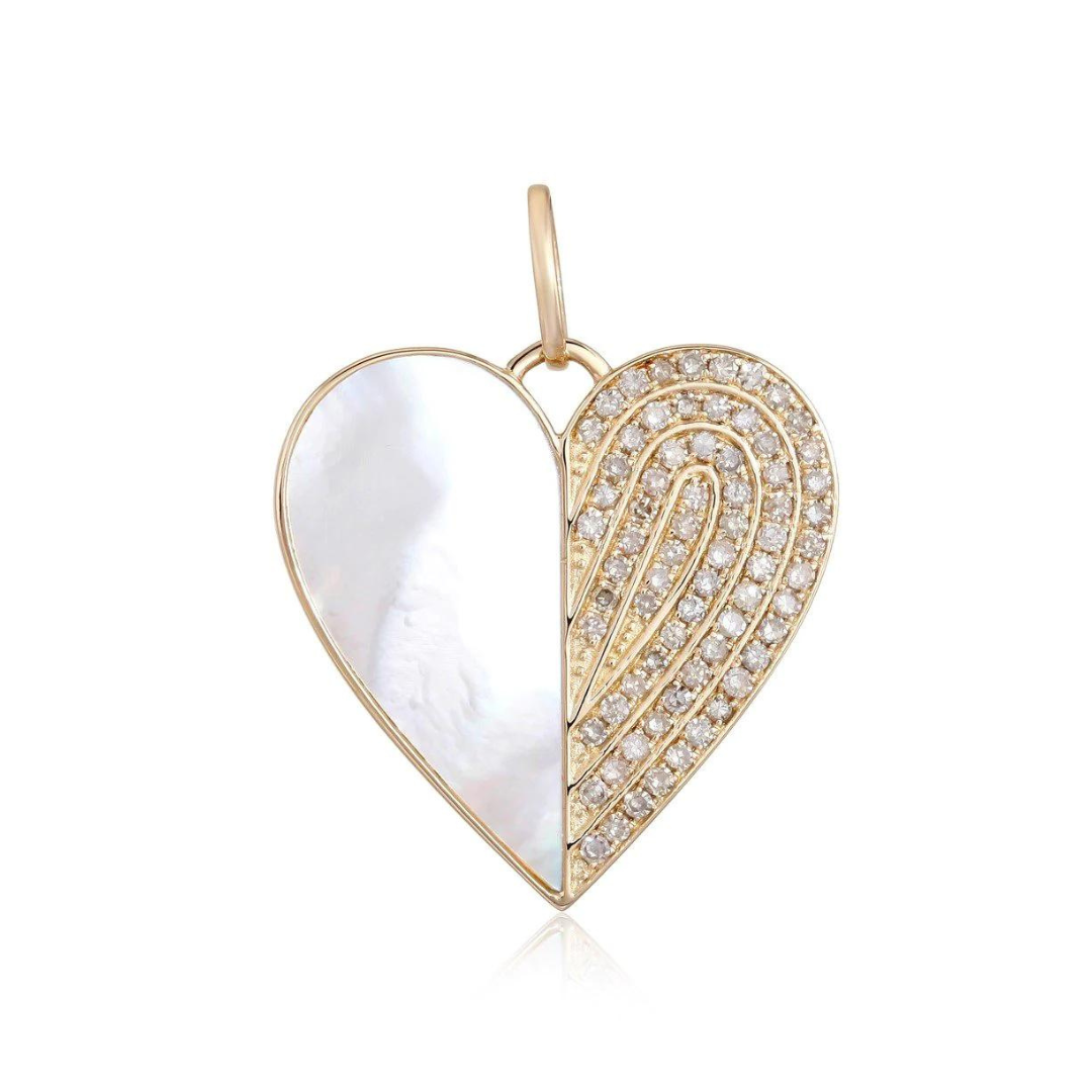 Mother of Pearl and Diamond Half Heart Charm
Half Heart Charm with Mother of Pearl and Diamonds
Diamond Half Heart Pendant with Mother of Pearl
Luxury Mother of Pearl and Diamond Half Heart Charm
Mother of Pearl Heart Charm with Diamond Accents
Heart charm
Mother of Pearl pendant
Diamond pendant
Half heart jewelry
Fine jewelry
Designer pendant
Luxury charm
Statement jewelry
Custom heart pendant