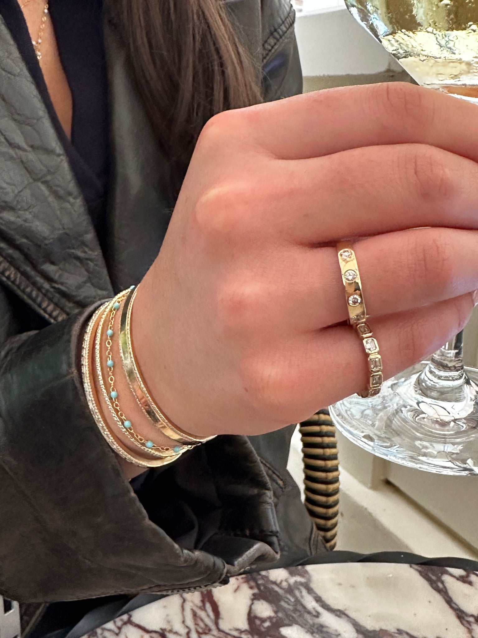 14K GOLD CHAIN WITH ENAMEL BEAD BRACELET