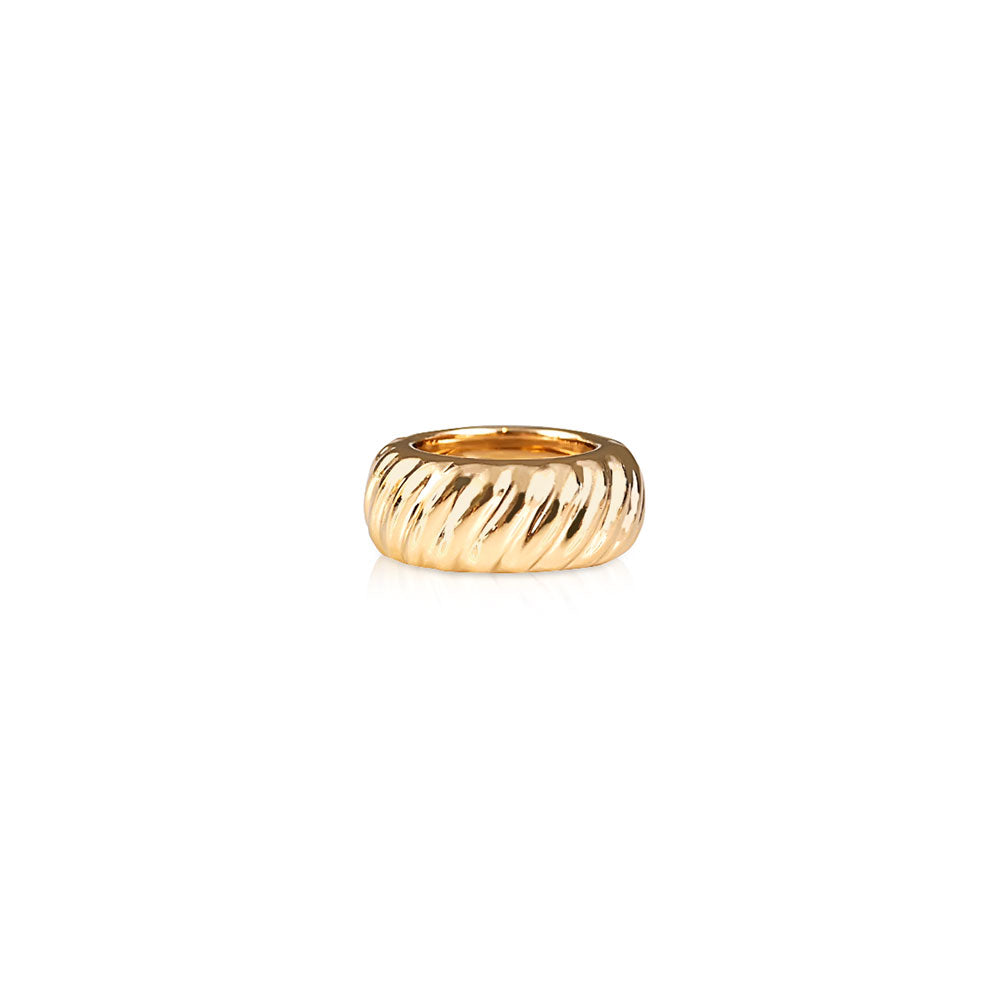SOLID 14K GOLD CROISSANT RONDELLE