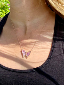 AMETHYST AND DIAMOND BUTTERFLY NECKLACE