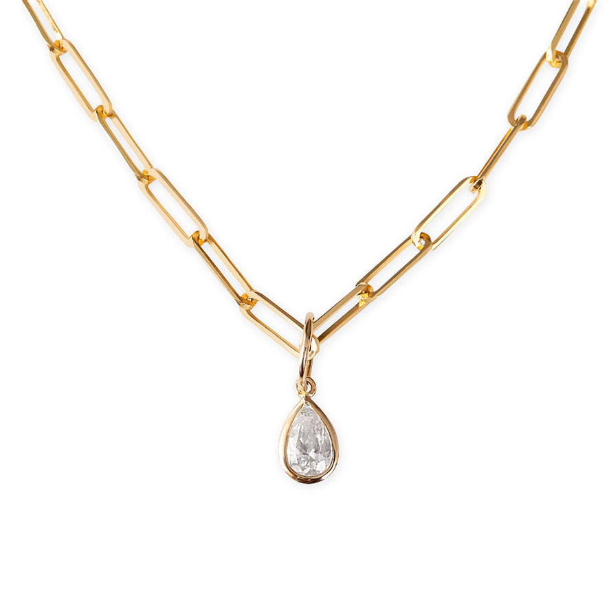 LAB DIAMOND PEAR SHAPED PENDANT
