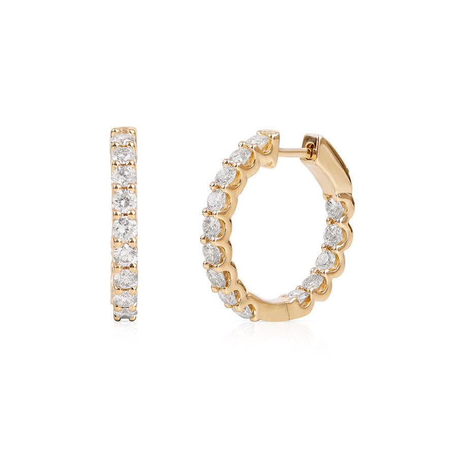 ANNA LARGE CLASSIC DIAMOND HOOPS 19mm