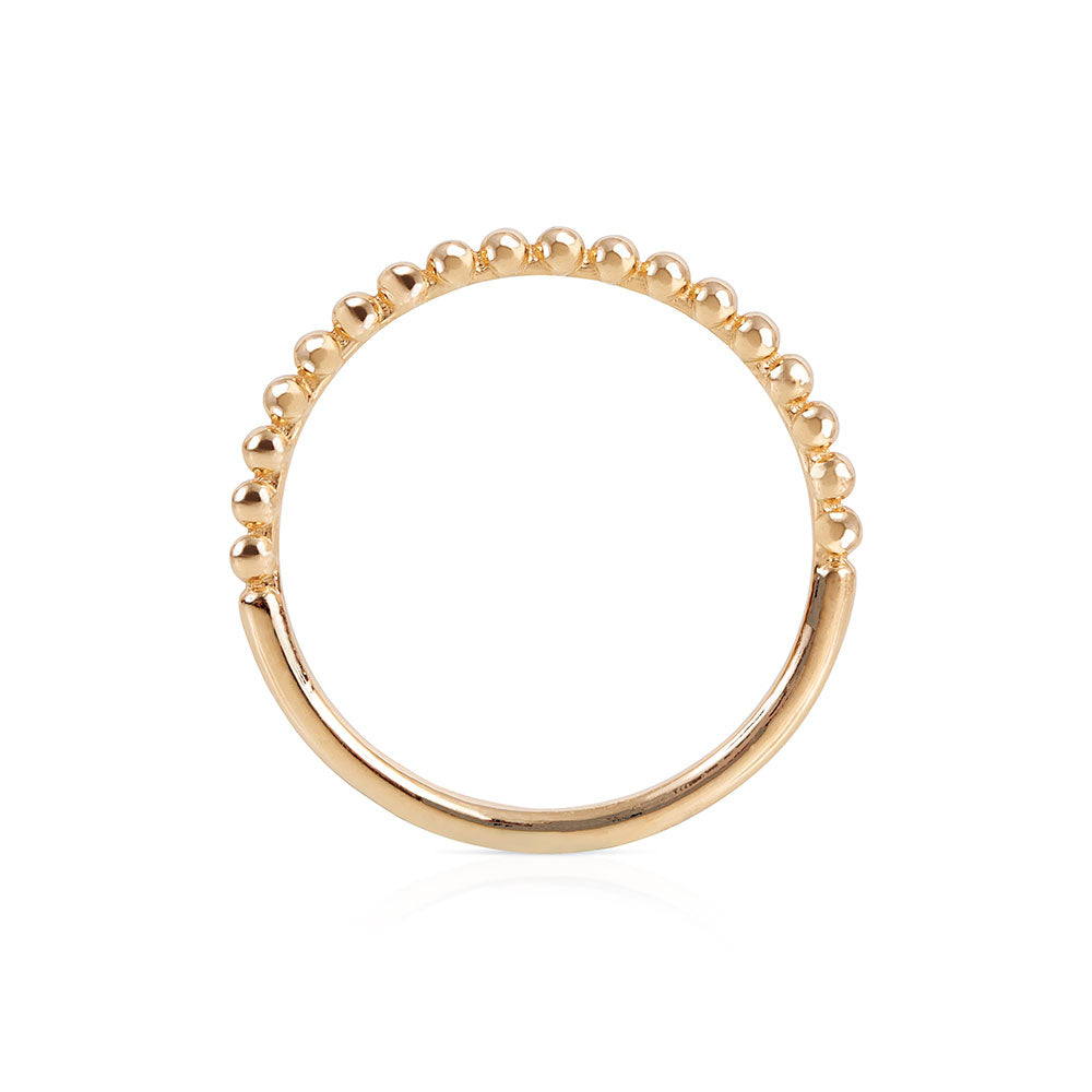 14K GOLD CLASSIC BEADED STACKING RING