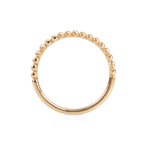 14K GOLD CLASSIC BEADED STACKING RING