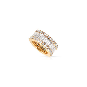 BAGUETTE DIAMOND RONDELLE WITH DIAMOND BORDER