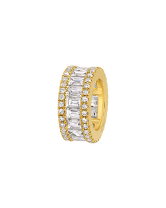 BAGUETTE DIAMOND RONDELLE WITH DIAMOND BORDER