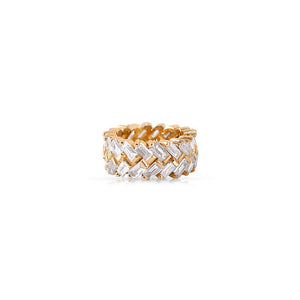 BAGUETTE LAB DIAMOND CHEVRON ETERNITY RONDELLE