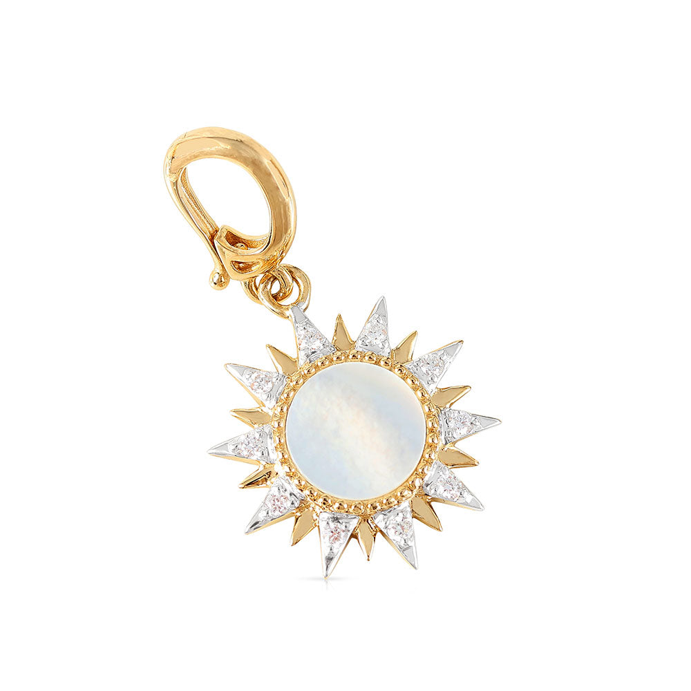 DIAMOND AND MOTHER OF PEARL SUN PENDANT