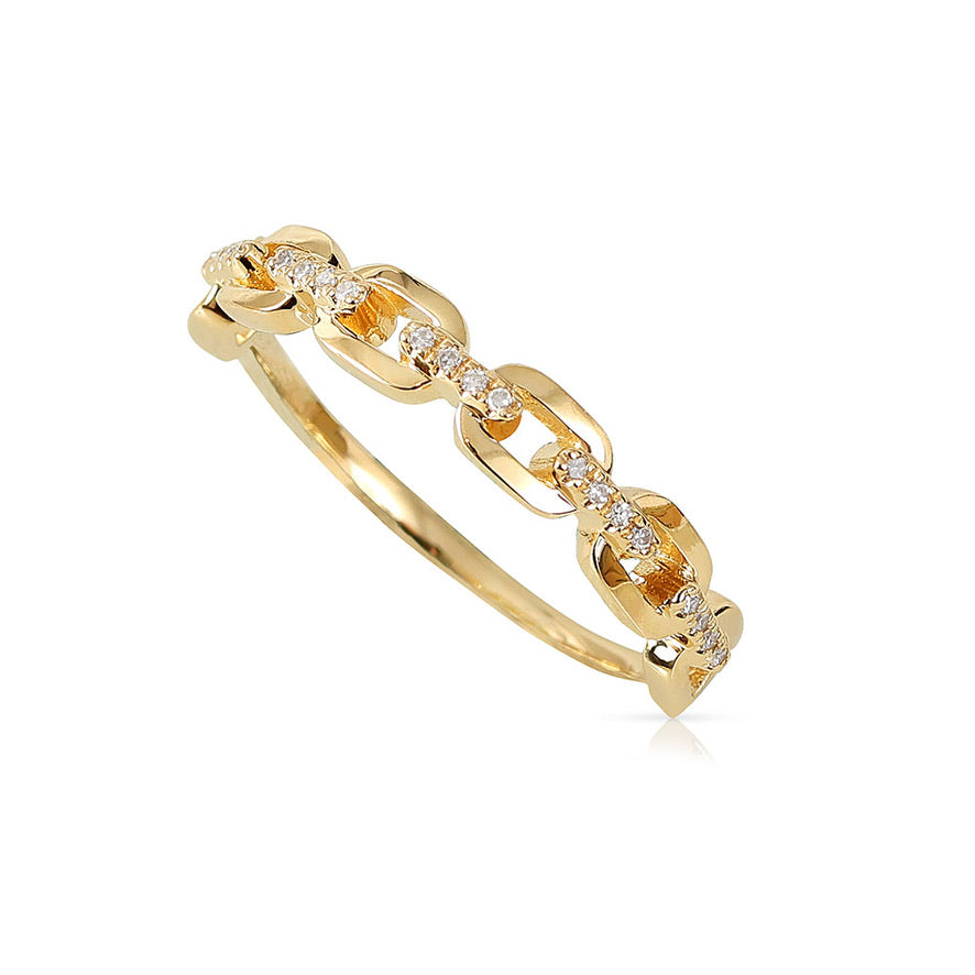 14K GOLD AND DIAMOND LAYLA LINK RING