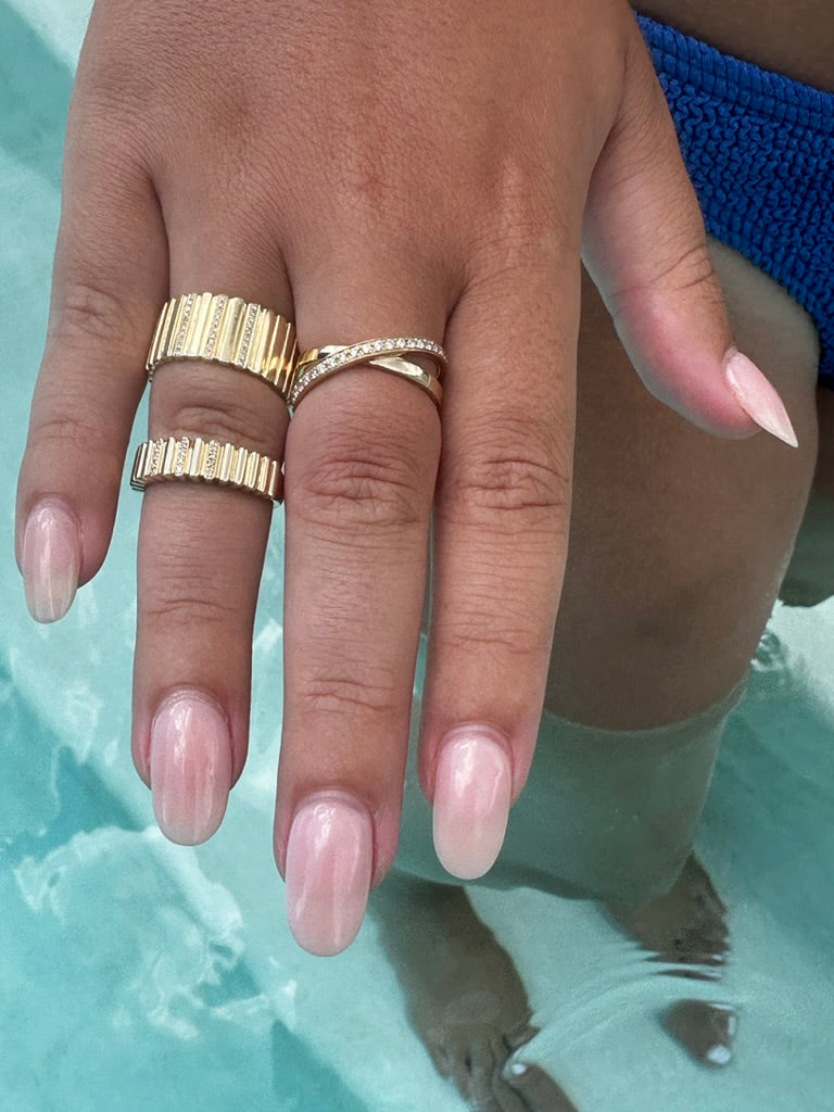 DIAMOND 14K GOLD SAMANTHA FLUTED RING 
14K Gold and Diamond Fluted Samantha Ring Medium
Medium Fluted Diamond Ring
14K Gold Fluted Ring
Diamond Fluted Samantha Ring
Medium Diamond Ring
