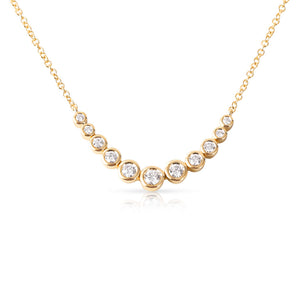 GRADUATED DIAMOND BEZEL NECKLACE