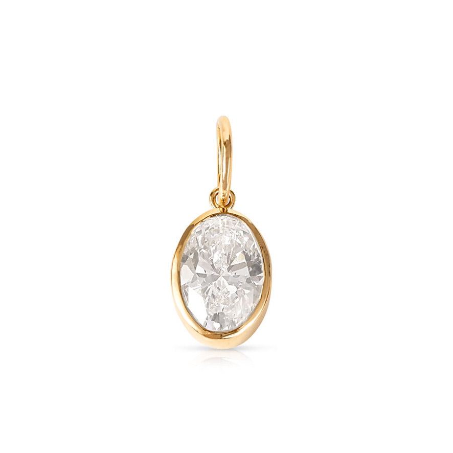 LAB DIAMOND OVAL PENDANT