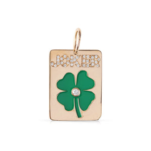MAHJONG DIAMOND AND ENAMEL JOKER LUCKY CHARM
