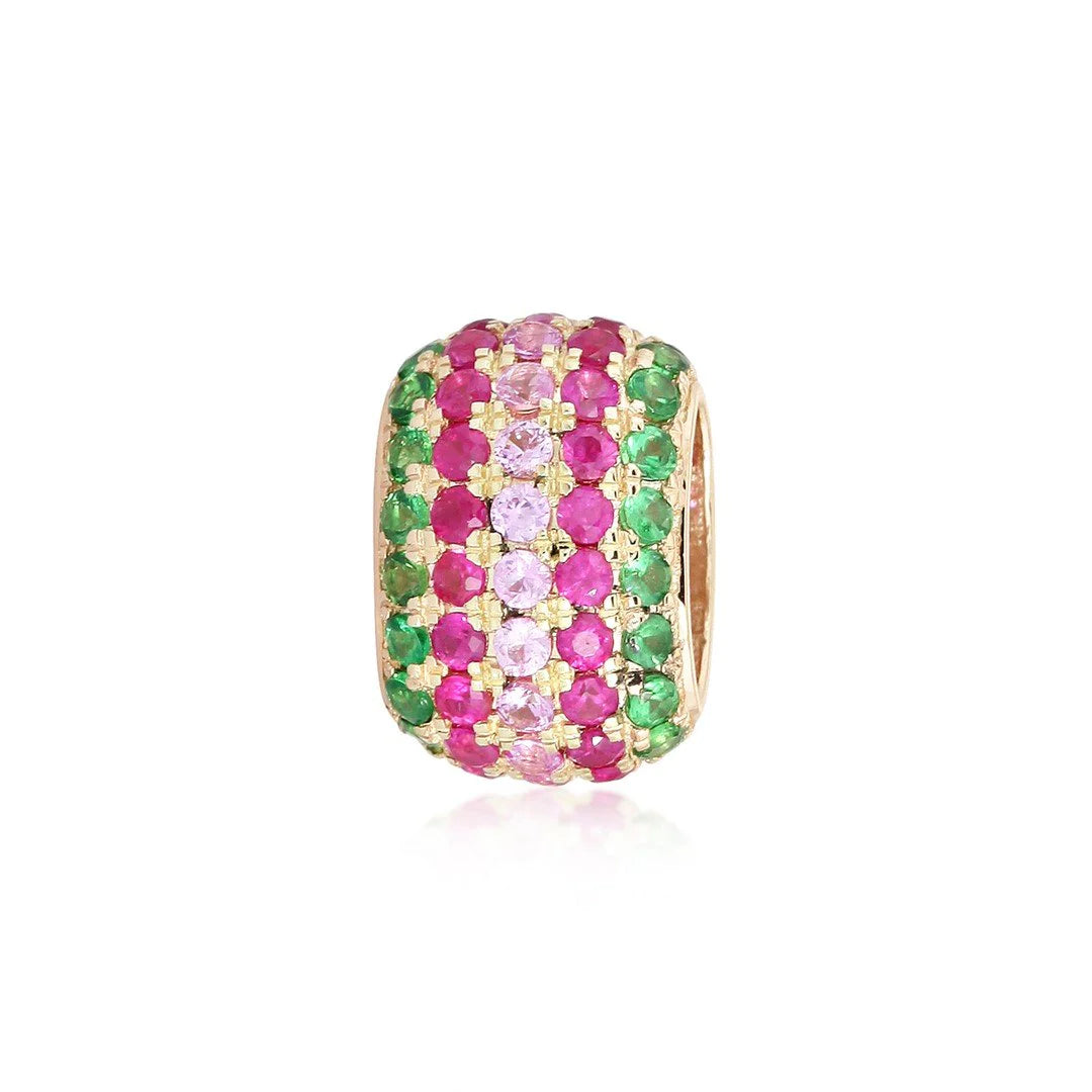 14K GOLD COLORFUL GEMSTONE RONDELLE