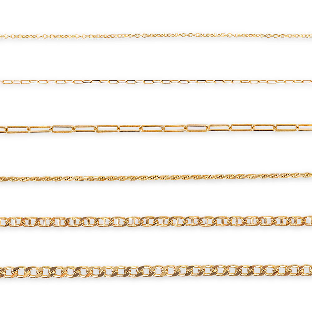 14K GOLD MINI FLAT MARINER CHAIN
