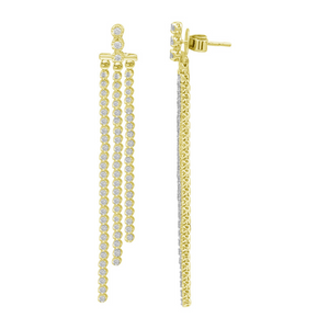 DIAMOND TWO PART DROP TENNIS EARRINGS