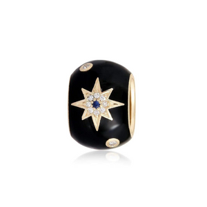 SALT. Fine Jewelry 14K GOLD ENAMEL AND DIAMOND SINGLE STAR WITH
