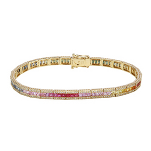 DIAMOND AND RAINBOW TENNIS BRACELET