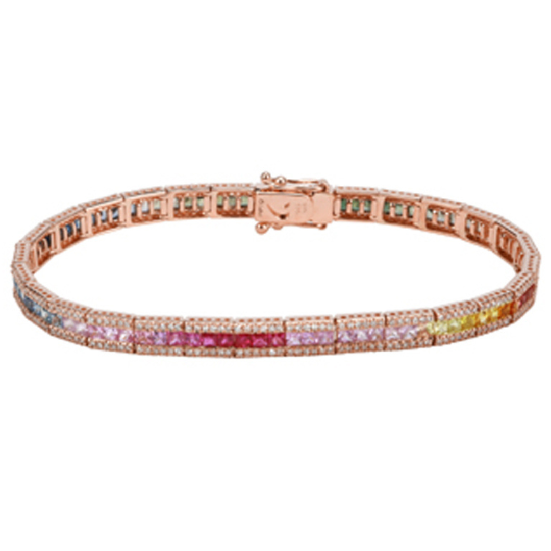 DIAMOND AND RAINBOW TENNIS BRACELET