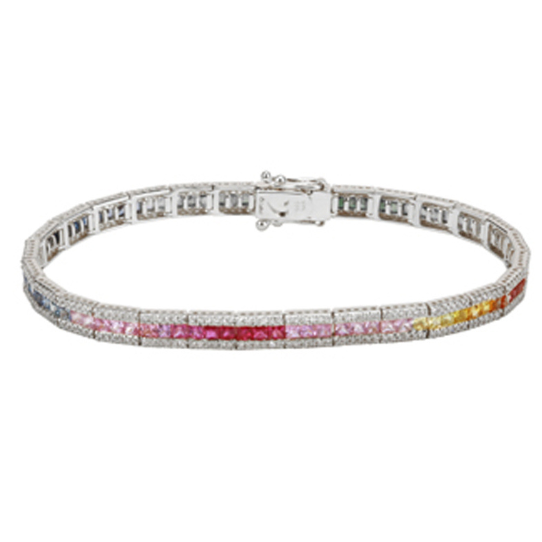 DIAMOND AND RAINBOW TENNIS BRACELET