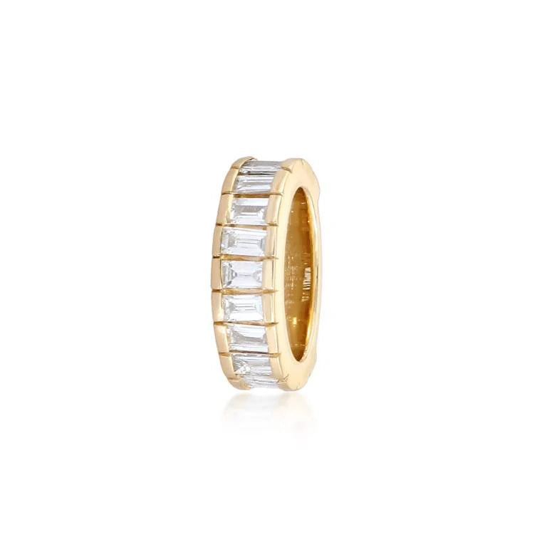 14K GOLD WITH BAGUETTE DIAMOND RONDELLE