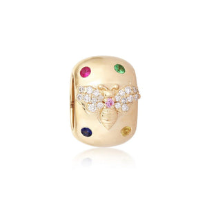 14K GOLD WITH DIAMOND AND SAPPHIRE BUTTERFLY RONDELLE
