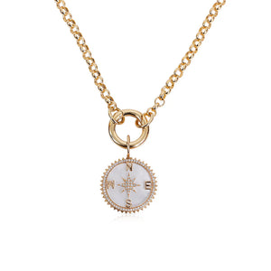 SIMPLE DIAMOND COMPASS CHARM WITH JAGGED EDGE