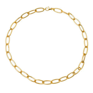 14K GOLD LARGE OVAL LINK HOLLOW CHAIN