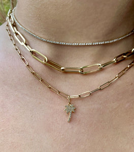 14K SOLID GOLD LARGE PAPERCLIP CHAIN