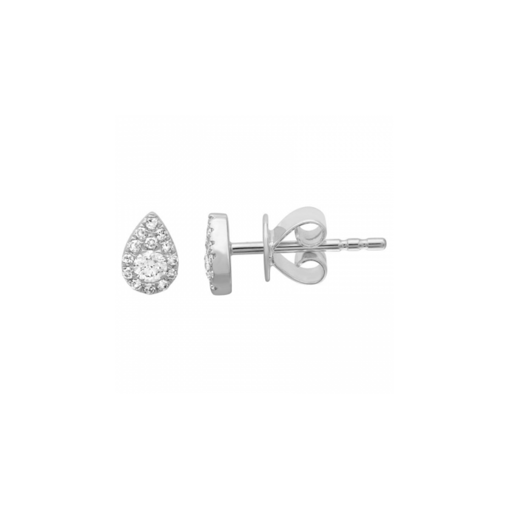 14K WHITE GOLD BRYN TEAR DROP DIAMOND STUDS