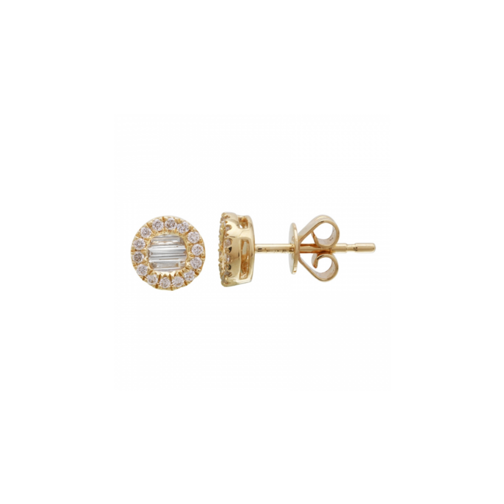 14K YELLOW GOLD SLOANE BAGUETTE DIAMOND STUDS