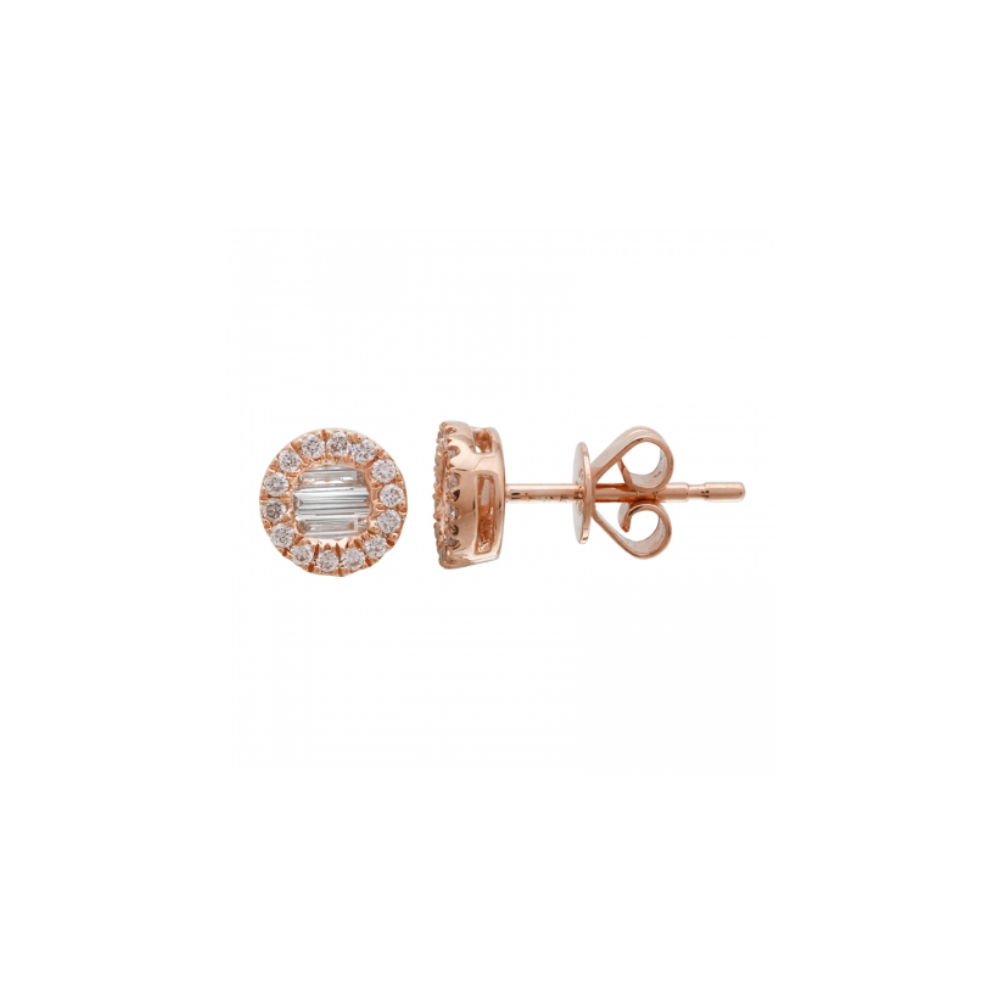 14K ROSE GOLD SLOANE BAGUETTE DIAMOND STUDS