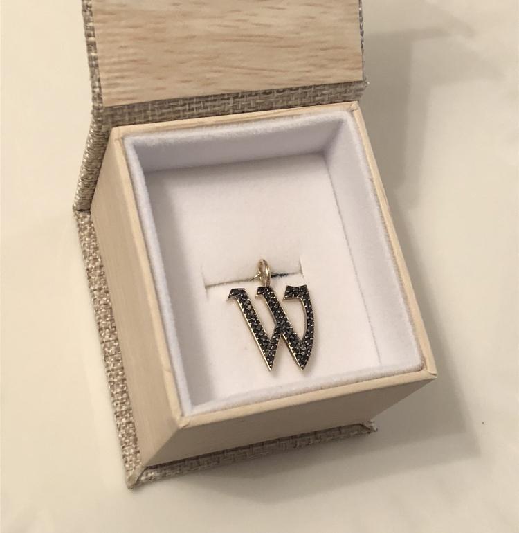 DIAMOND GOTHIC LETTER W CHARMS