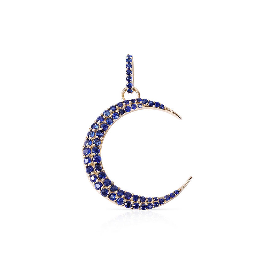 SAPPHIRE CRESCENT MOON PENDANT