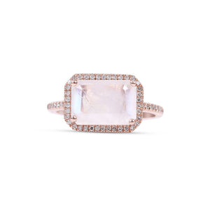 MOONSTONE AND DIAMOND RING