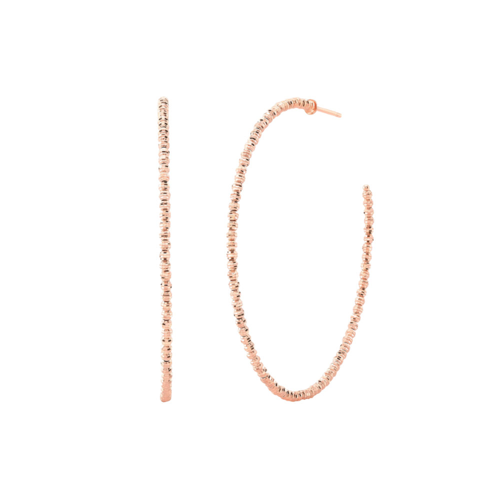 14K ROSE GOLD DISCO HOOPS (2")