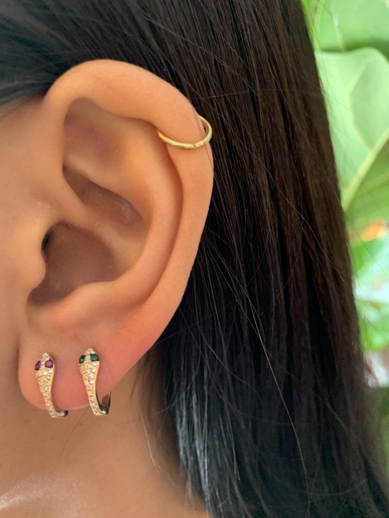 Diamond snake on sale huggie earrings
