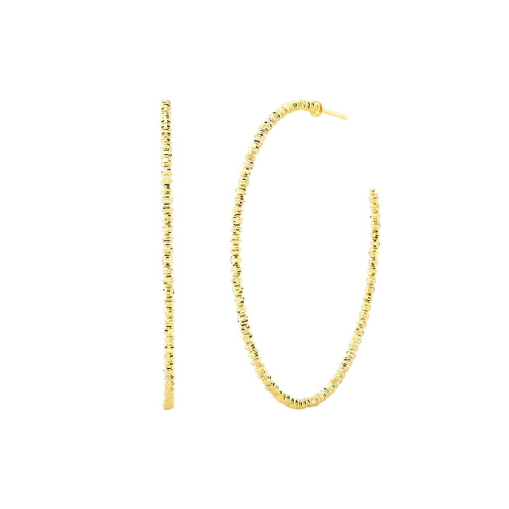 14K YELLOW GOLD DISCO HOOPS (2")